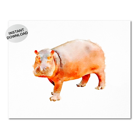 Baby Hippo Watercolor Download